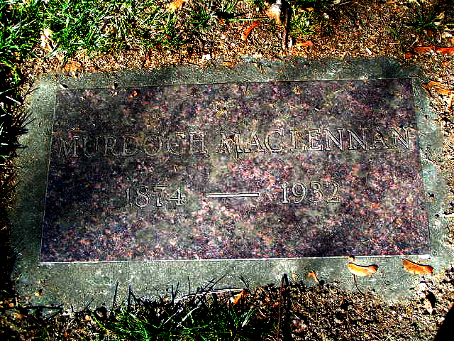 Photo of headstones/Murdoch MacLennan 1874 - 1932 hdstn Wenatchee Evergreen cem
